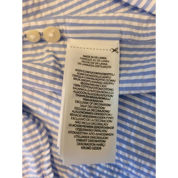 Polo Ralph Lauren RL Untucked Fit Prepster Classic Fit Seersucker Shirt Sz Large - Picture 13 of 15